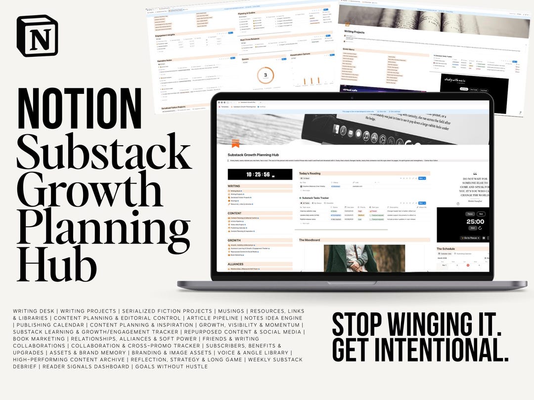 Substack Notion Template | Newsletter Planner | Serialized Fiction ...