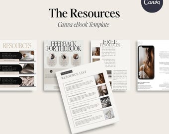 The Resources eBook Lead Magnet Canva Template | Resource Guide | Entrepreneur | Editable eBook Design | Lead Magnet | Digital Download