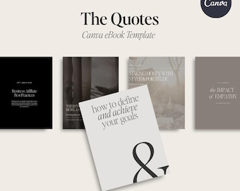 The Quotes | Canva eBook Template for Entrepreneurs | Inspirational Quote eBook Lead Magnet | Editable Digital Download | Quote Design