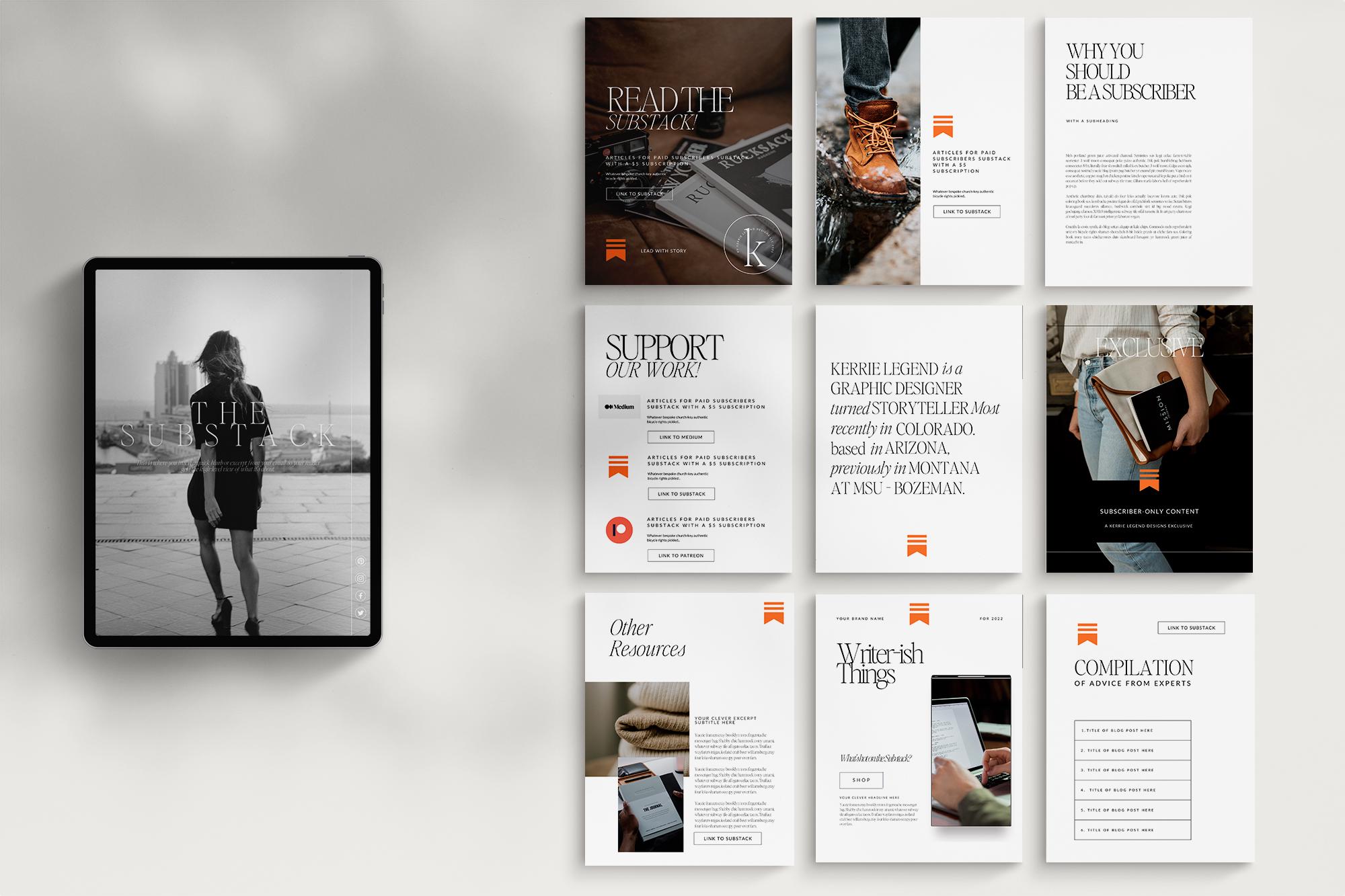 Substack Newsletter Canva Template | 30-page Ebook Promotion - Etsy