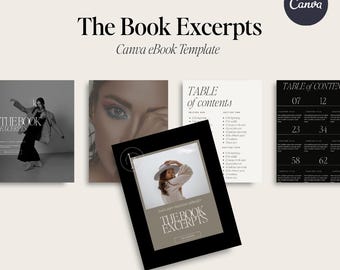 The Book Excerpts | Canva eBook Template for Entrepreneurs | Lead Magnet eBook Design | Editable Digital Download | Author eBook Kit