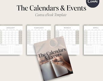 The Calendars & Events eBook Lead Magnet | Canva eBook Template | Entrepreneur eBook Design | Content Calendar Template | Event Planning