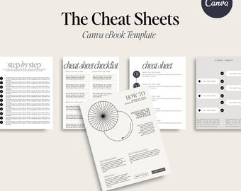 The Cheat Sheets eBook Lead Magnet Canva Template | Quick Reference Guide | Entrepreneur Lead Magnet | Editable eBook | Digital Download