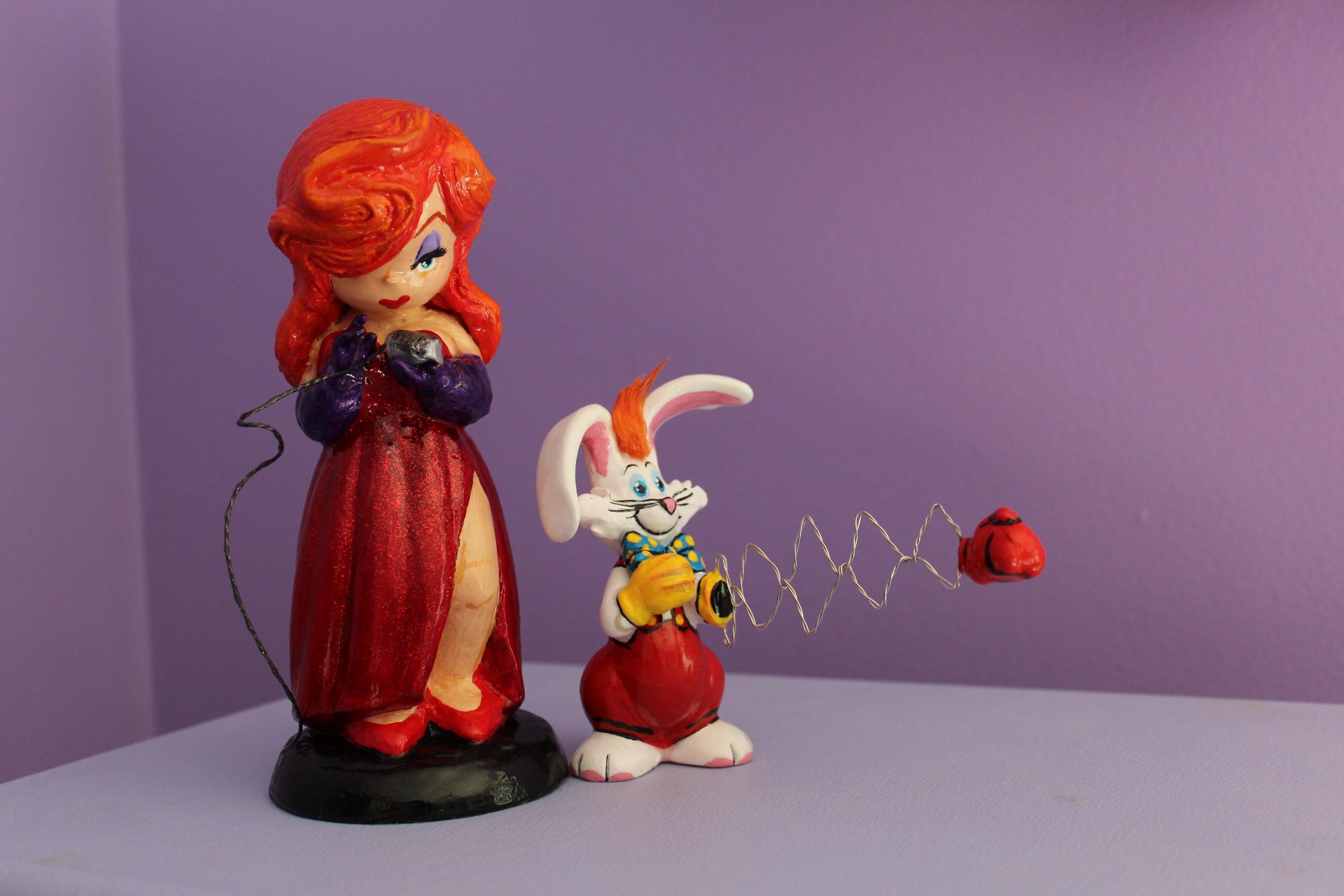 Jessica Rabbit & Roger Rabbit - Altered Precious Moments Figurines 