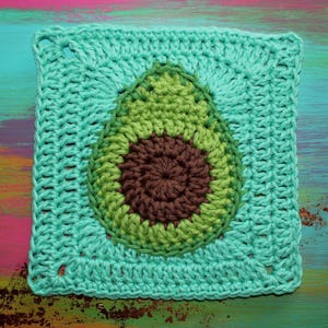 Avocado Scheibe - Quadrat Häkelanleitung von ArtAttackRN