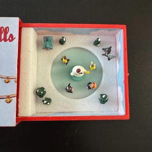 MINI CARILLON - Miniatura vintage Joy To The World Song - Scena natalizia in miniatura