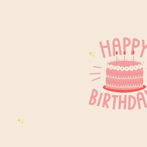 Tarjeta plegada de feliz cumpleaños sencilla, color rosa, linda, divertida, con forma de pastel, para fiestas, colores brillantes, tarjetas creativas, regalos sorpresa para su amiga y su familia