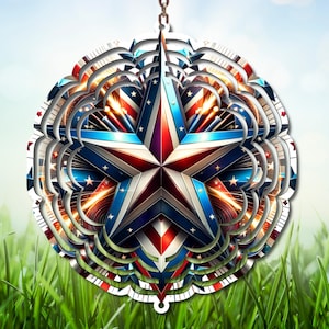 American Wind Spinner PNG, 4th of July Designs, American Flag Wind Spinner Design, Outdoor Decor, Patriotic Wind Spinner, Sublimation PNG