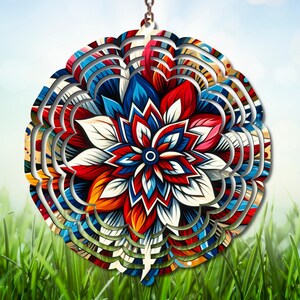 American Wind Spinner PNG, 4th of July Designs, American Flag Wind Spinner Design, Outdoor Decor, Patriotic Wind Spinner, Sublimation PNG