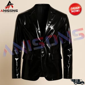 Handmade Glossy PVC Blazer for Men | Vinyl Gothic Jacket | Stylish Gift for Him/Her