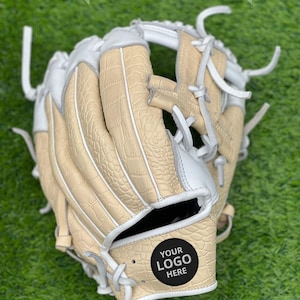 Custom Baseball & Softball Glove | Beige Croc Texture | Add Logo or Name | Personalized Mitt