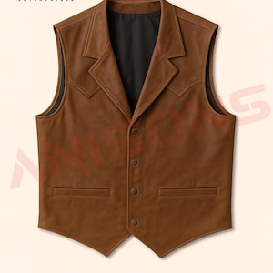 Handmade Leather Vest Men | Custom Tailored Vest | Biker Formal Waistcoat | Personalized Lined Vest | Steampunk Western Vest