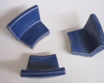 Handmade ceramic planter holder / pottery planter chairs / Hand carved / ready to ship