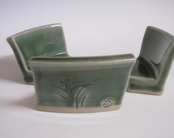 Handmade ceramic planter holder / pottery planter chairs / Hand carved / gift under 25 / ready to ship