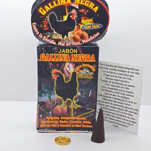 Jabon gallina negra | zwarte kippenzeep | Para eliminar malas energias limpia espiritual | Gratis: instructies voor amuleto ofacion incienso