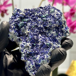 Brilliant Azurite with Chrysocolla specimen. 6 oz, 4x3x1 inch approximate dimensions