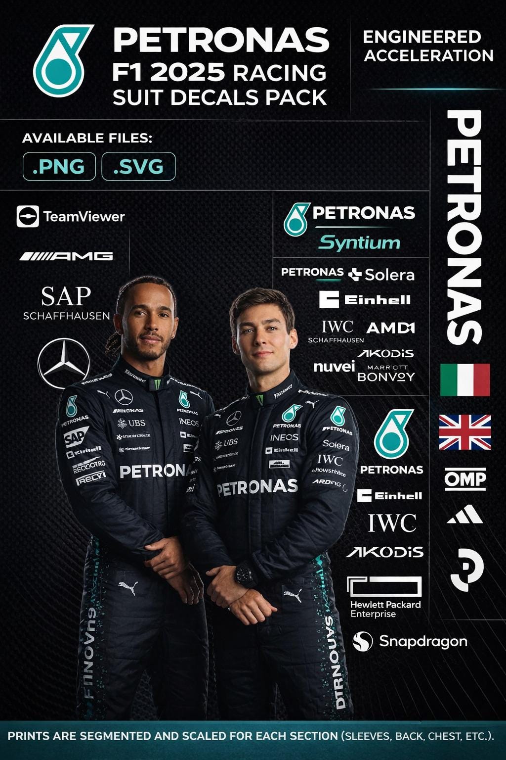Mercedes AMG F1 Racing Suit Sticker Decal Logo Pack (digital Files) - Etsy