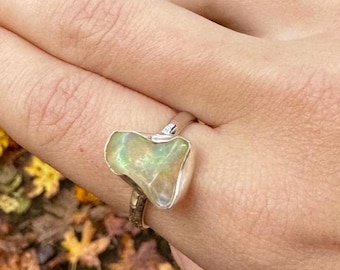 Sterling Silver Natural Ethiopian Opal Ring