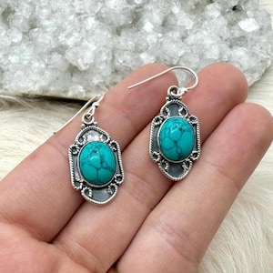 Sterling Silver Howlite Earrings