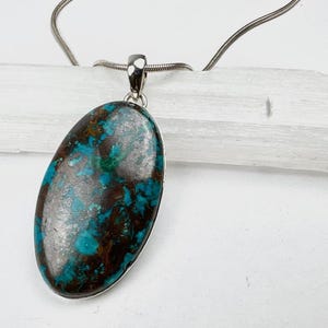 Sterling Silver Chrysocolla Statement Pendant