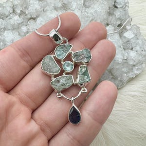 Sterling Silver Blue Topaz //Iolite Pendant