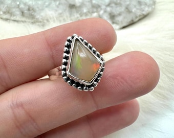 Sterling Silver Natural Ethiopian Opal Ring
