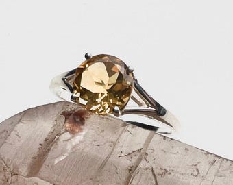 Sterling Silver Dainty Citrine Ring