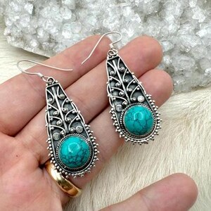 Statement Sterling Silver Howlite Earrings