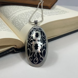 Sterling Silver Mother of Pearl Shell Art Pendant