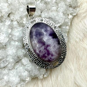 Statement Sterling Silver Lepidolite Pendant