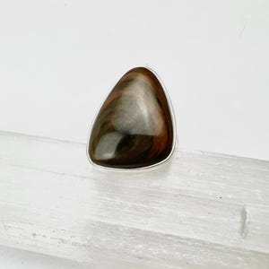 Sterling Silver Gold Sheen Obsidian Ring
