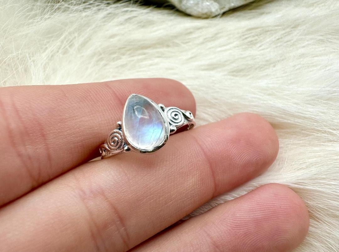 Dainty Sterling Silver Moonstone Ring