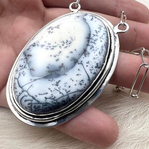 Statement Sterling Silver Dendrite Opal Necklace