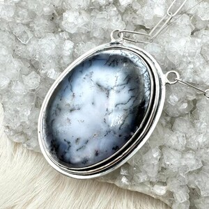 Statement Sterling Silver Dendrite Opal Necklace