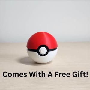 3D Printed Pokeball, 2.5 inch Display/Prop Pokeball / Comes With Free Gift!