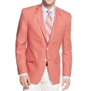 Chaqueta de boda para hombre, color naranja, para playa, de lujo, para fiesta, entallada.