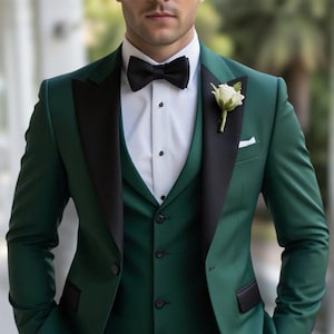 Men’s Suits For Men Green 3 piece Suits Men Wedding Groom Suits Men Tuxedo Beach Wedding Dinner Suits