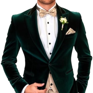 Men’s Wedding Wear Jacket Green Luxury Party’s Jacket Slim Fit Green Velvet Jacket Men Wedding Jacket