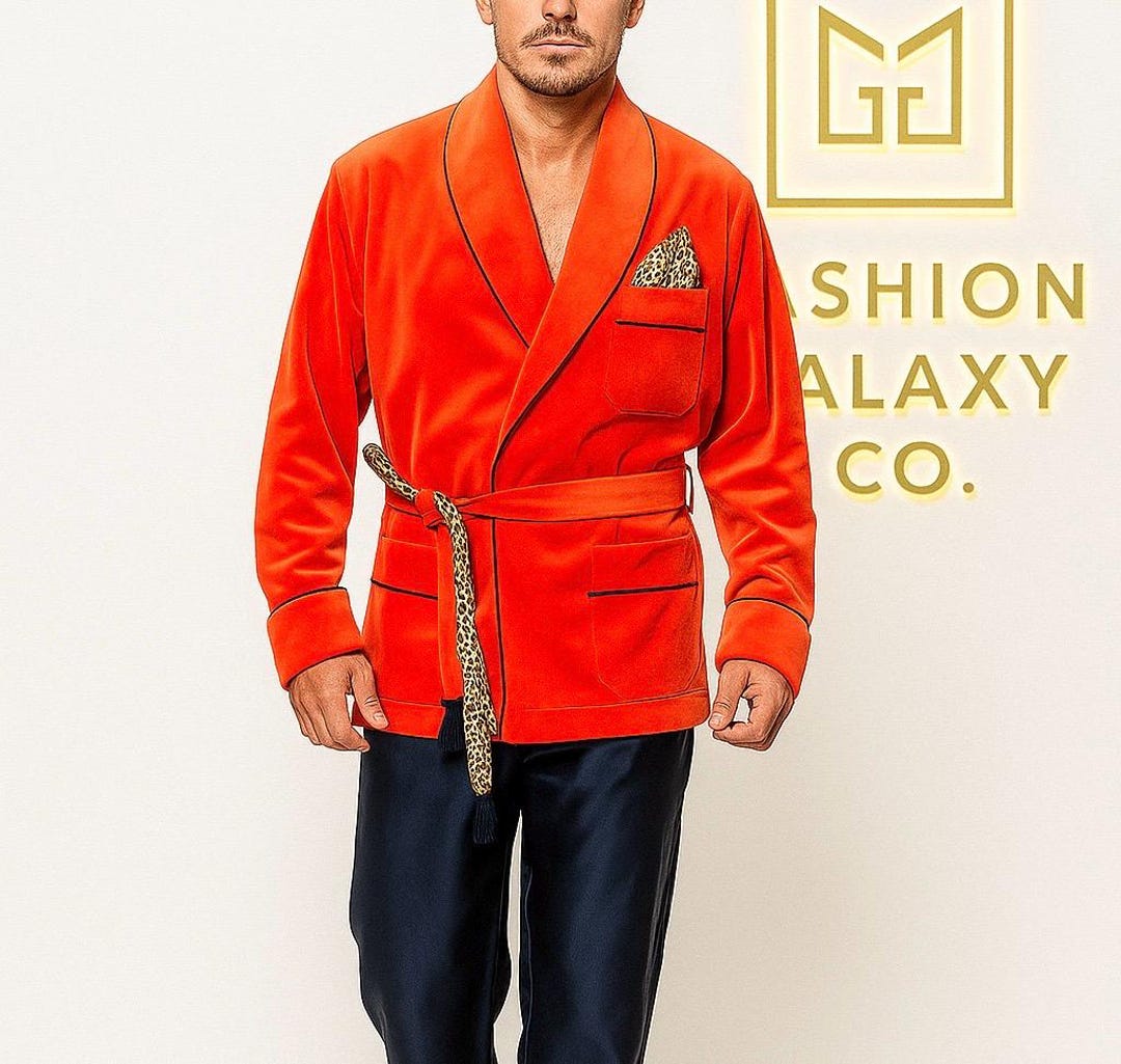 Men's Smoking Robe Mens Smoking Jacket Robe Men Smoking Robes Men Velvet Smoking Jacket ...