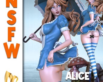 NSFW + SFW "Alice" STL Model High Quality (Split / Pieced)