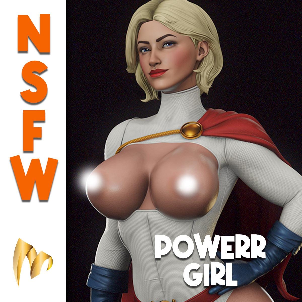 NSFW + SFW STL High Quality Power Girl Model (Pieced)