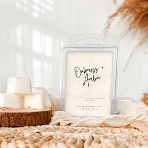 Oakmoss & Amber Wax Melts | Earthy Woodsy Masculine Soy Wax Cubes | Clean-Burning Handmade Scented Wax | Aromatherapy Home Fragrance
