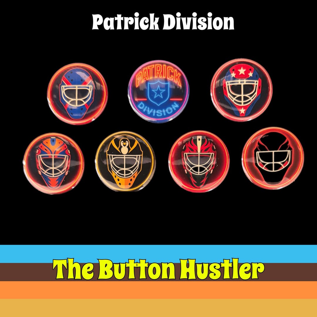 Help Button Mask Retro 80s Neon Hockey Mask Buttons – A Totally Awesome Gift Idea ...