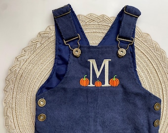 Personalized Embroidered Fall Jumpsuit: Pumpkin, Ghost, or Wreath Design