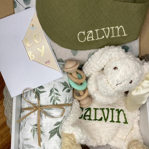 Baby shower gift box, personalized baby keepsake, newborn gift set, new baby girl gift, new baby boy gift, gender neutral custom gift set