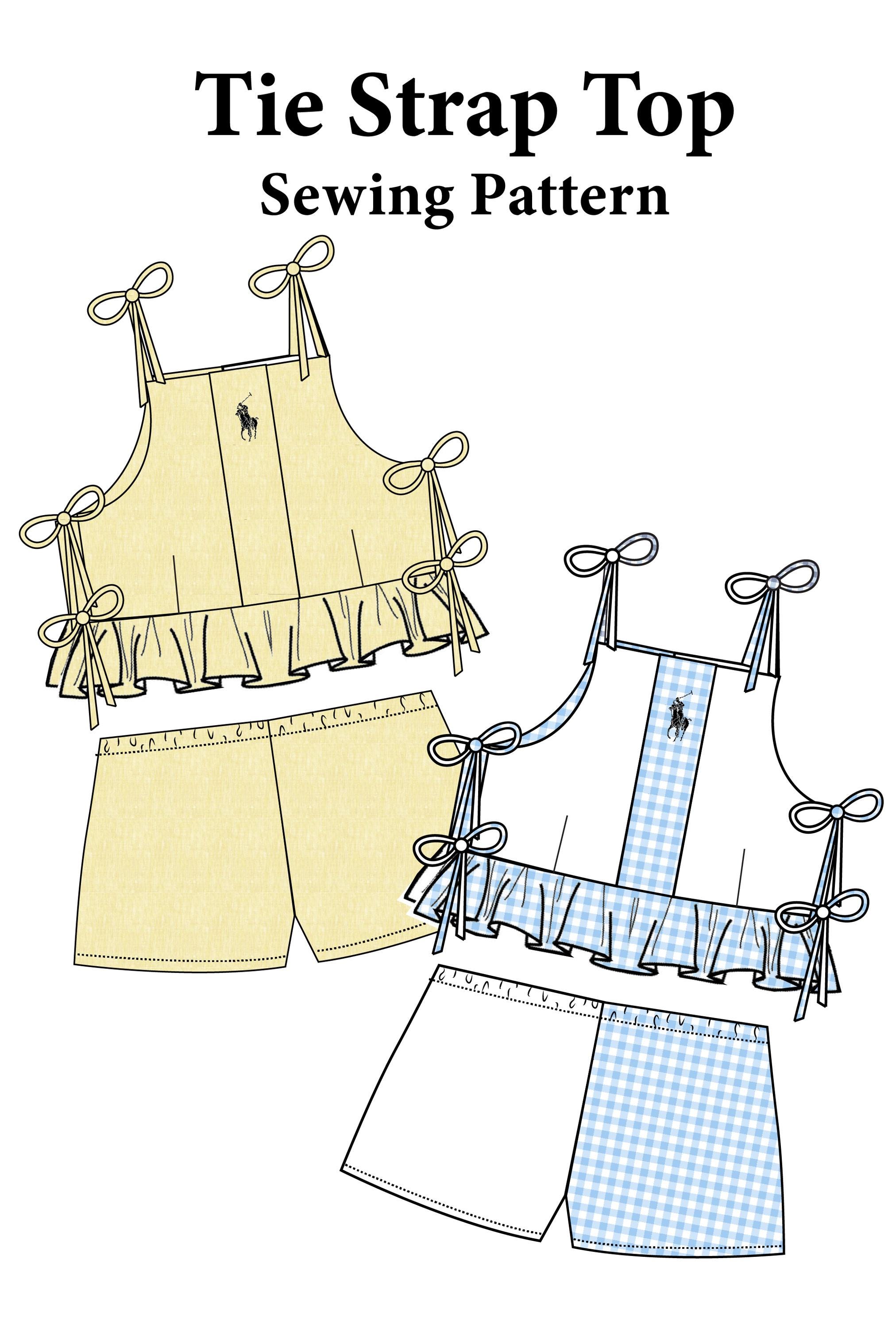 Tie Strap Top and Short Set Sewing Pattern - Etsy
