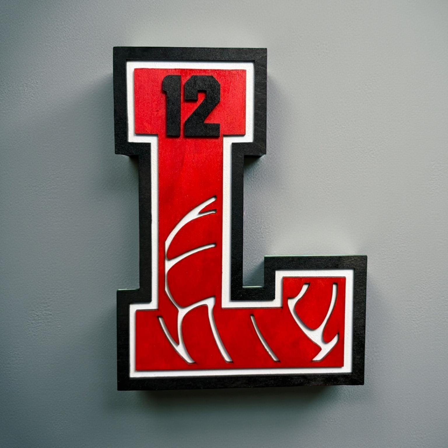 Custom Volleyball Letter Sign – Personalized 12" Wooden Wall Decor – Jersey Number & Team Colors – Sports Room or Coach Gift - Thumbnail 5