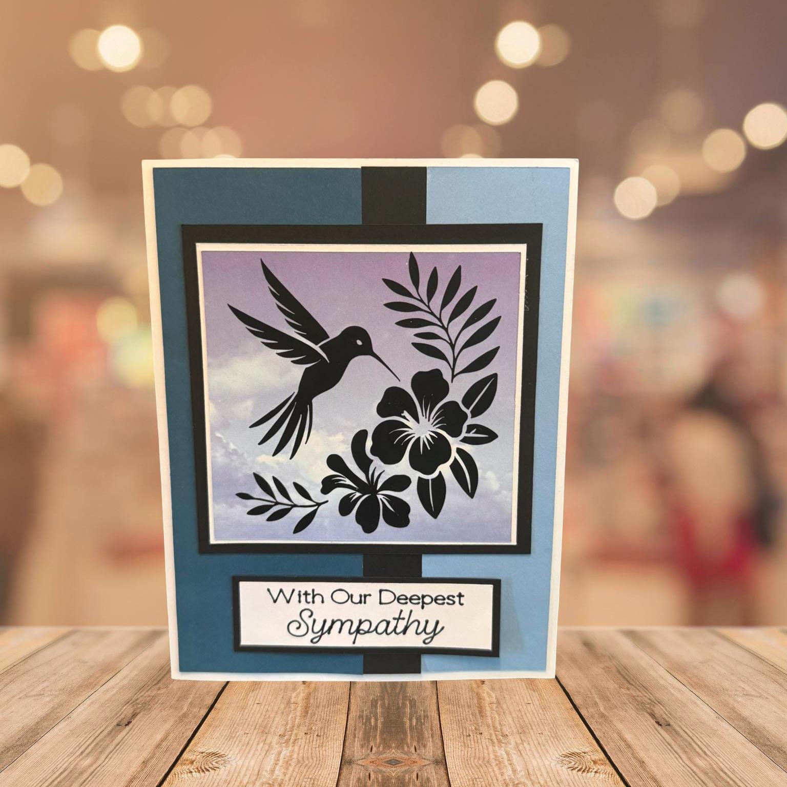 Handmade Hummingbird Card: Layered Paper Art, Custom Sentiment - Thumbnail 2