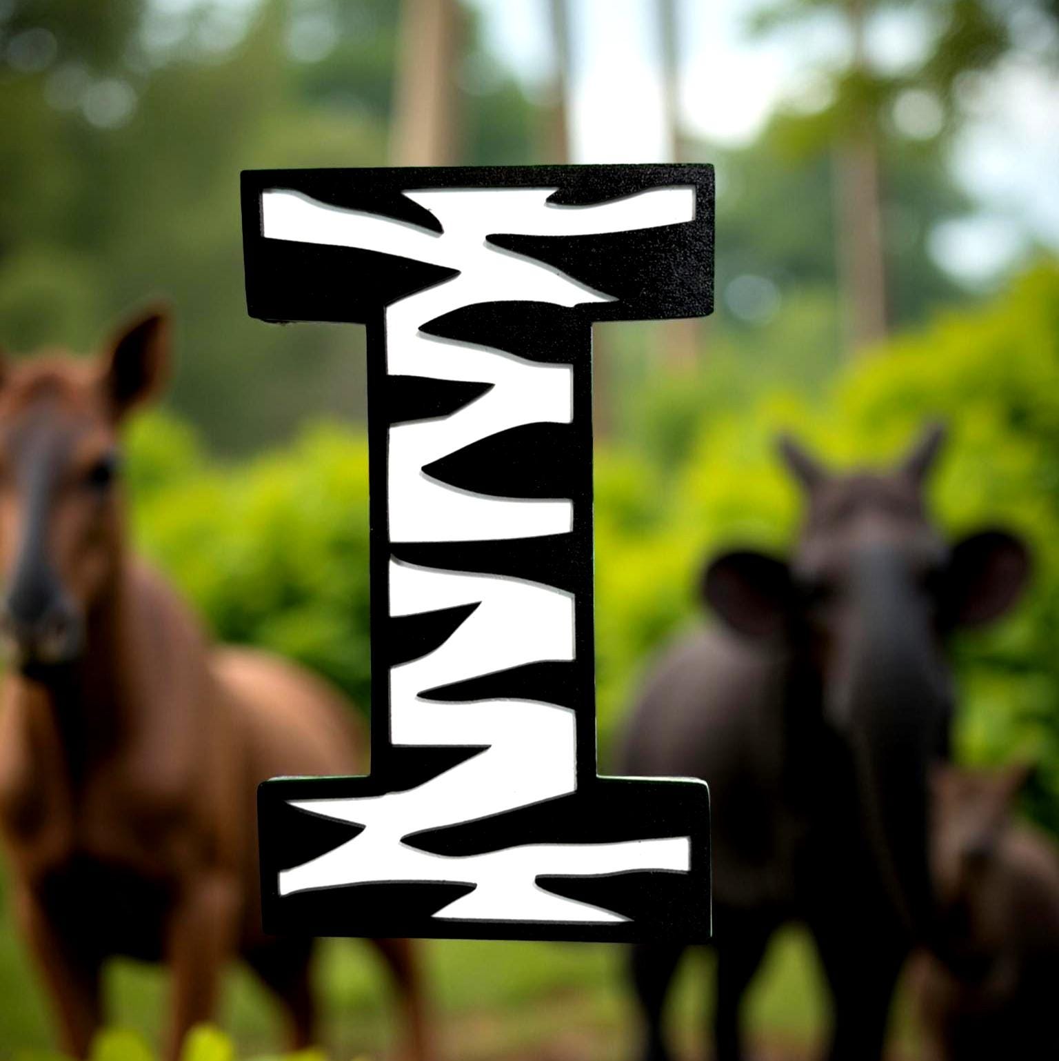 Personalized Zebra Letter Sign | Custom Animal Print Wall Decor | Multi-Layered  - Thumbnail 4