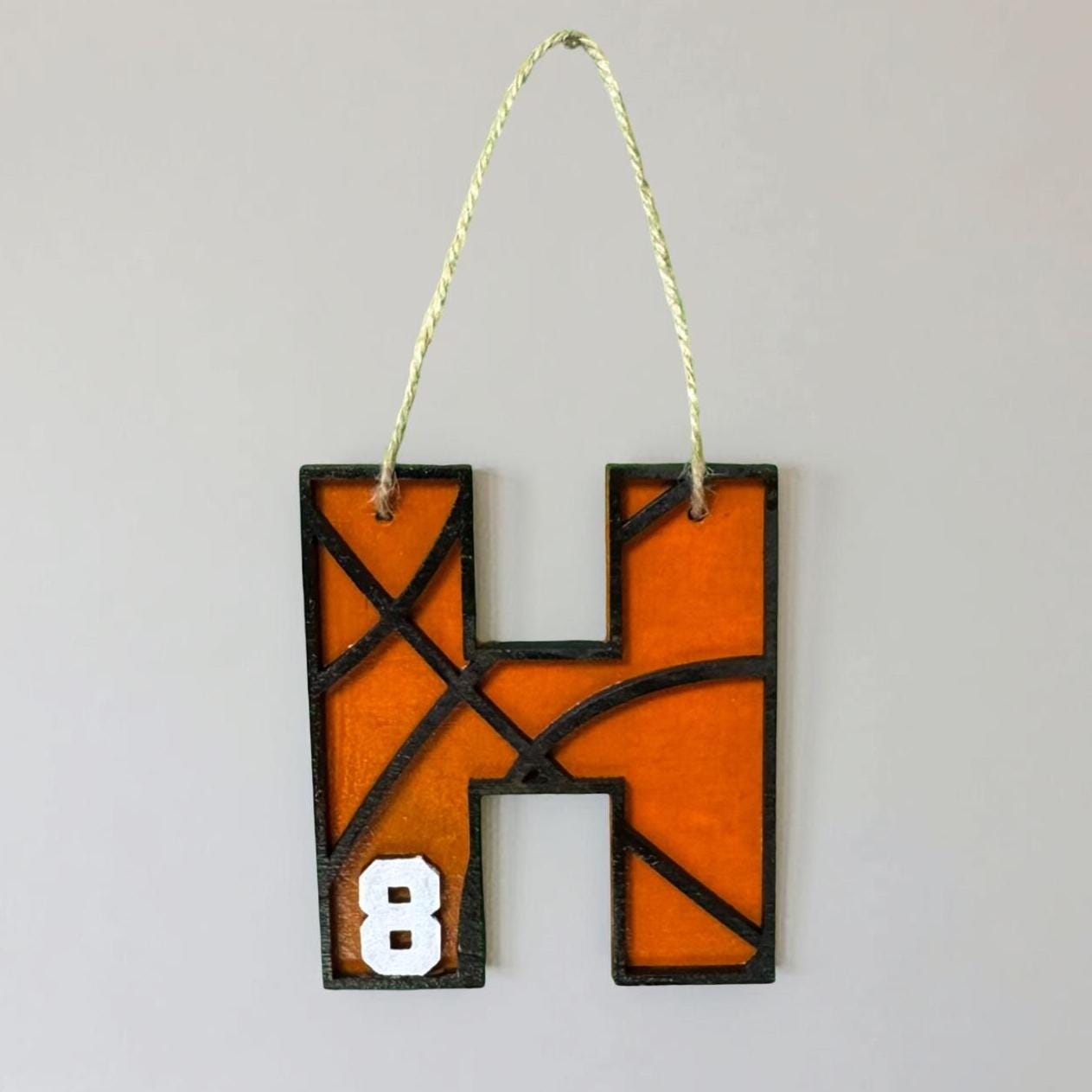 Personalized Basketball Ornament: Custom Jersey Number & Letter - Thumbnail 4
